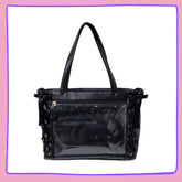 WEGO Vinyl Black Ita Bag – Kawaii Display Tote with Clear Window